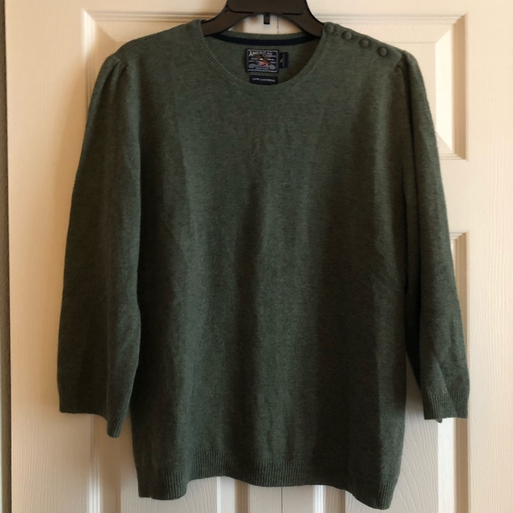 🔥American Living Green 100% Cashmere Sweater